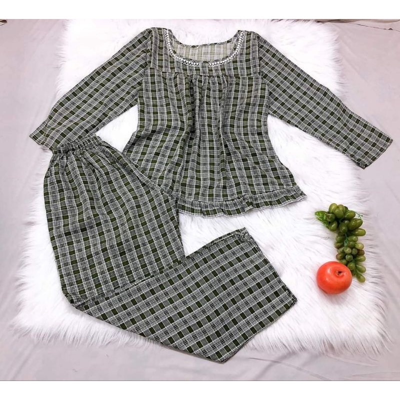 Bộ tole lanh tay dài mặc nhà