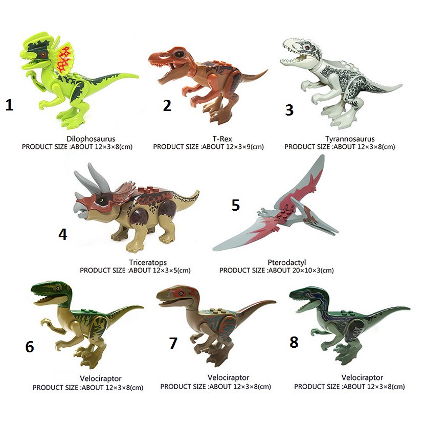 Mô hình khủng long lắp ráp nhiều loài dinosaur figures Jurassic World - Đồ chơi xếp hình lắp ráp Minifigures