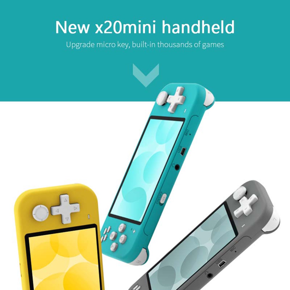 Máy chơi game cầm tay X20 Mini màn hình cỡ 4.3 inch dung lượng 8GB tải trước 1000 trò chơi hỗ trợ TV dễ mang theo