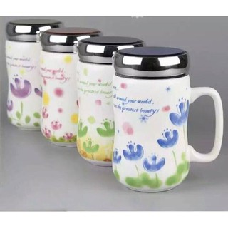[ Giá Quá Sốc ] LY GIỮ NHIỆT BẰNG SỨ CÓ NẮP ĐẬY