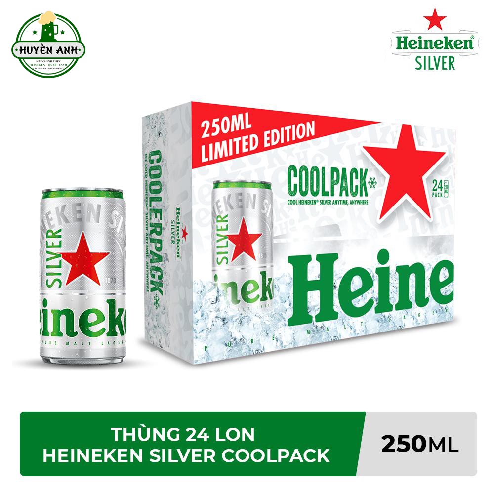 Bia Heineken Silver Lon  250ml - 24 Lon