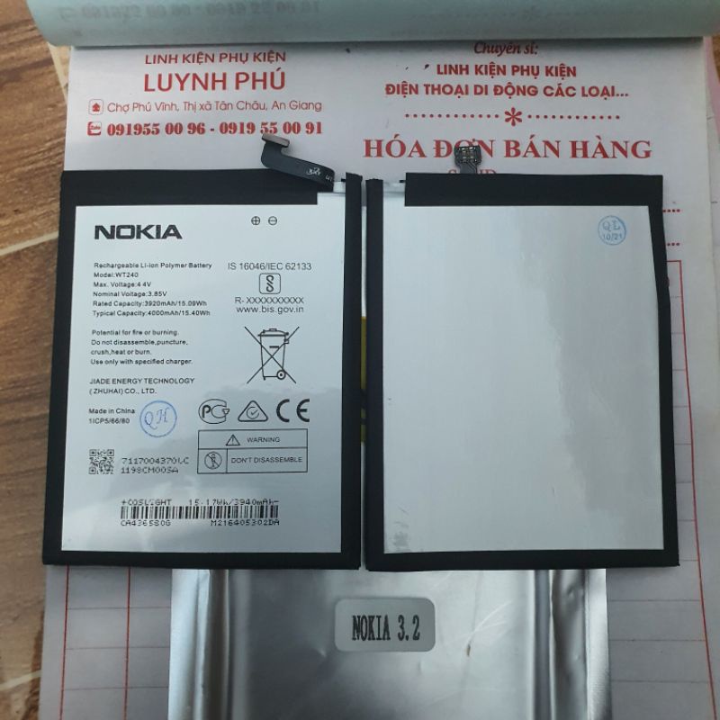 Pin nokia 3.2 nokia 2.3 nokia 5.2 WT240 4000mAh New bao test
