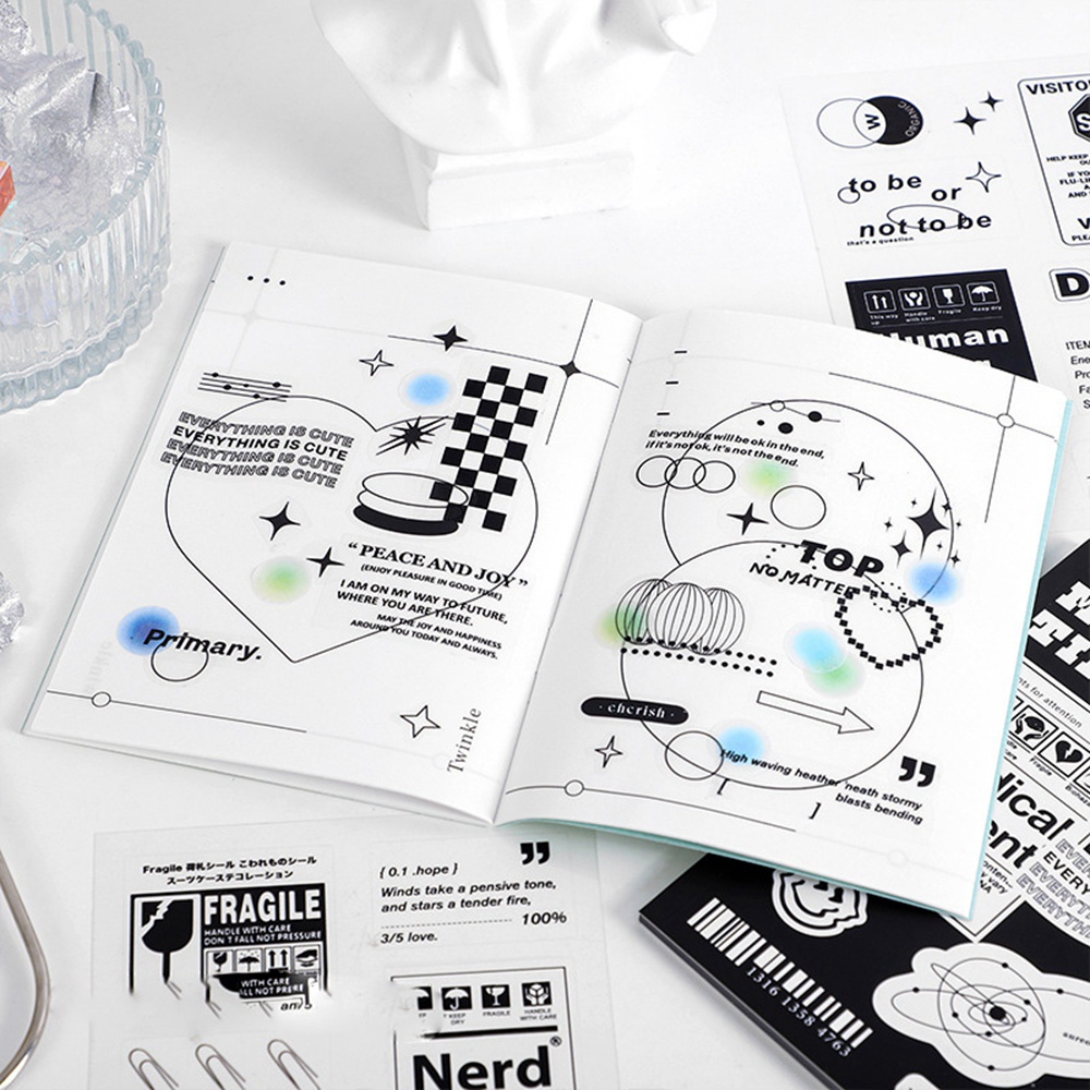 Sticker Dán Sách Vở 4 Kiểu Dáng Infeel.me PET Collectors Phong Cách Retro Ins