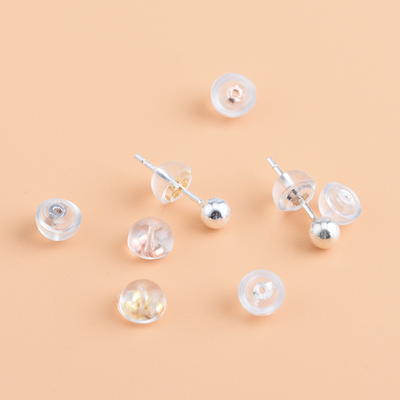 █diy゜ S925 Bạc●Nút Bịt Tai Bằng Nhựa Silicone Bạc 925