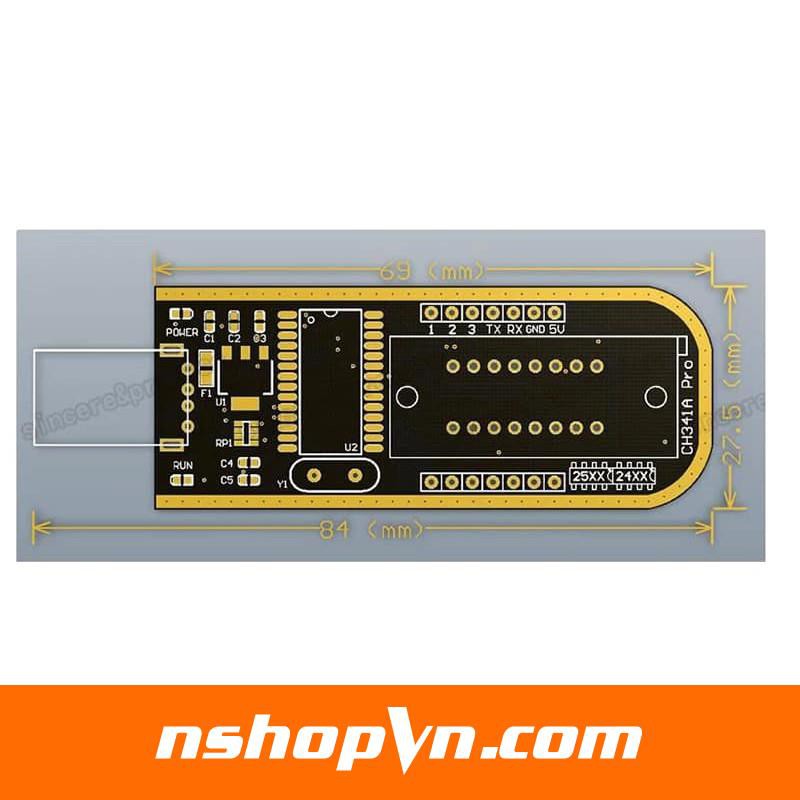 Mạch nạp EEPROM Flash CH341A dòng 24xx 25xx cổng USB