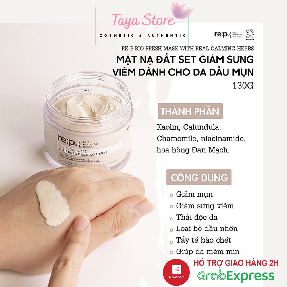 Mặt nạ đất sét hoa cúc, hương thảo và hoa hồng RE:P Bio Fresh Mask Hàn Quốc Giảm mụn, Kiềm dầu, Se khít lỗ chân lông