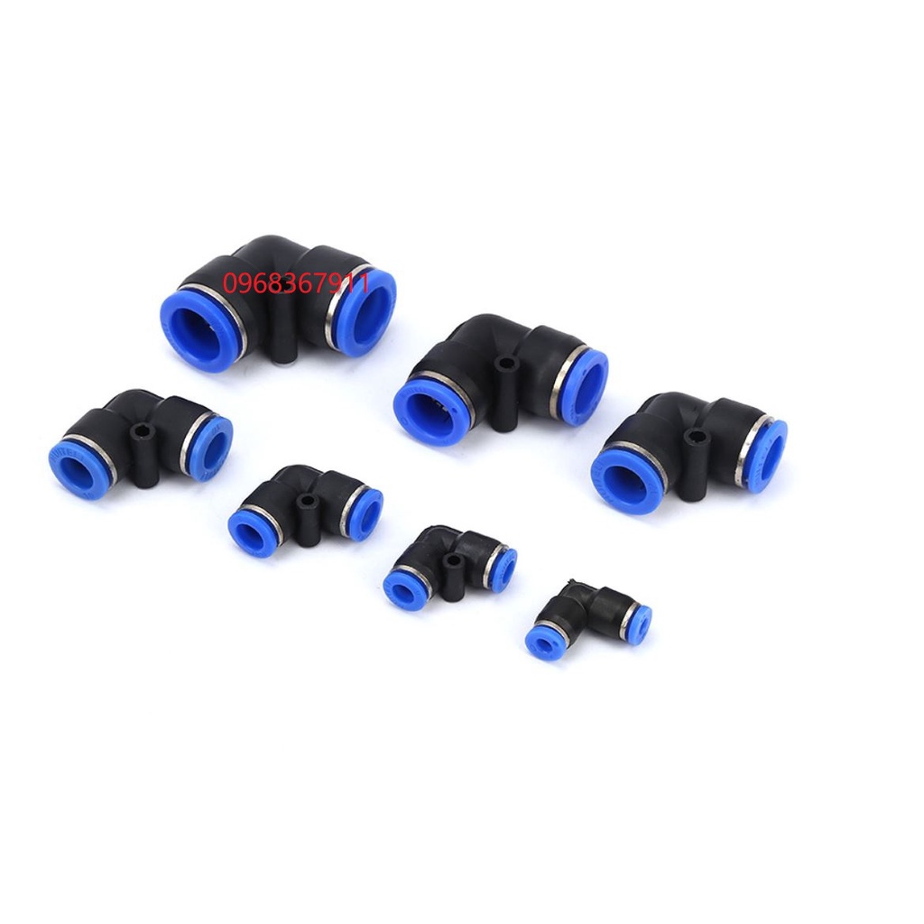 Đầu nối  nhanh khí nén phun sương cút góc nhựa PV các cỡ