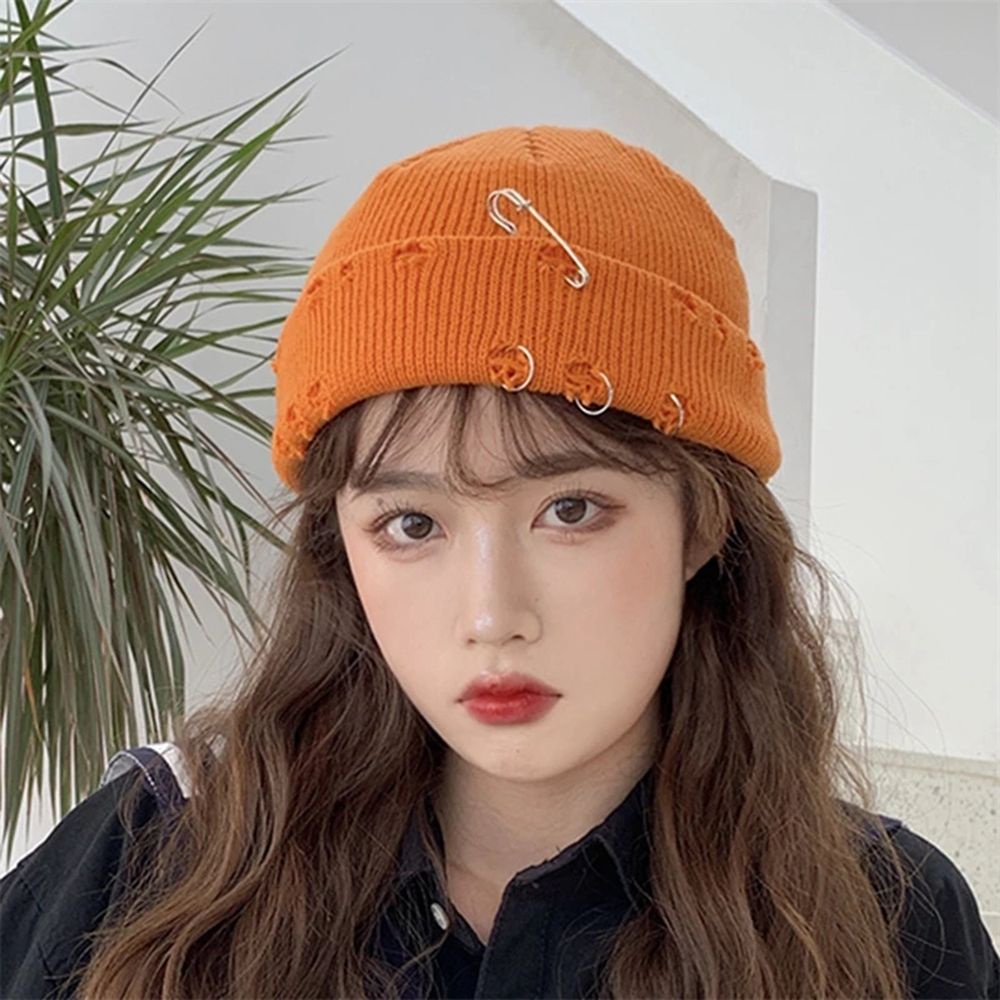 Nón beanie NORMAN vải dệt kim màu trơn ấm áp dễ thương phong cách hip hop cho nam và nữ