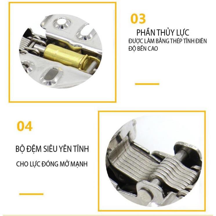 Bản lề inox có giảm chấn Thương hiệu Lucky EU dòng có piston giảm chấn [Đủ loại]