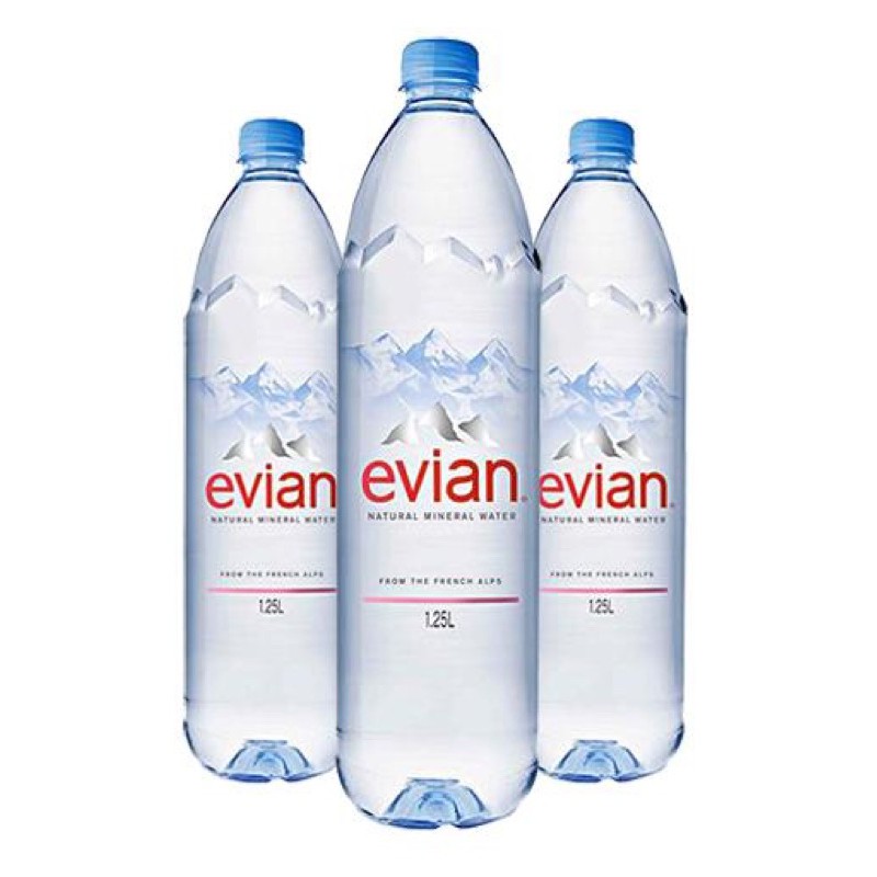 [HCM] 1 thùng nước suối Pháp - nước khoáng EVIAN - 1250ml x 12 chai