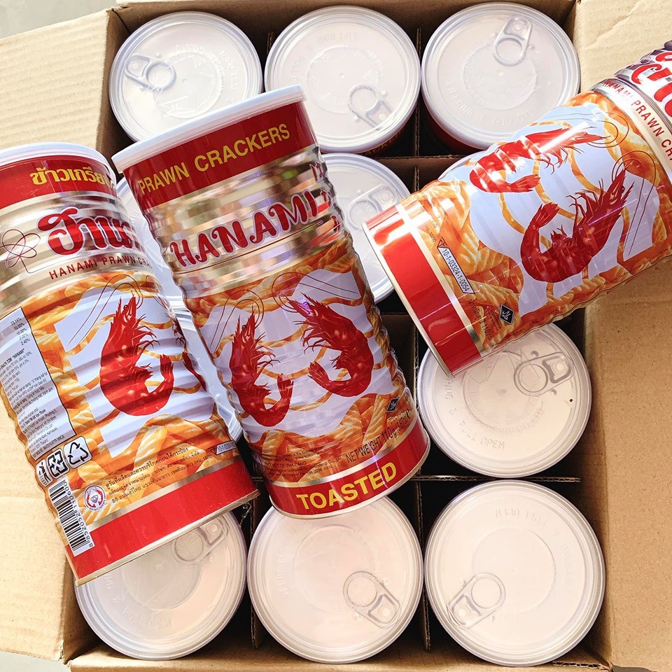 Snack Tôm Lon Thái Lan HANAMI Đủ Vị Lon 110gr