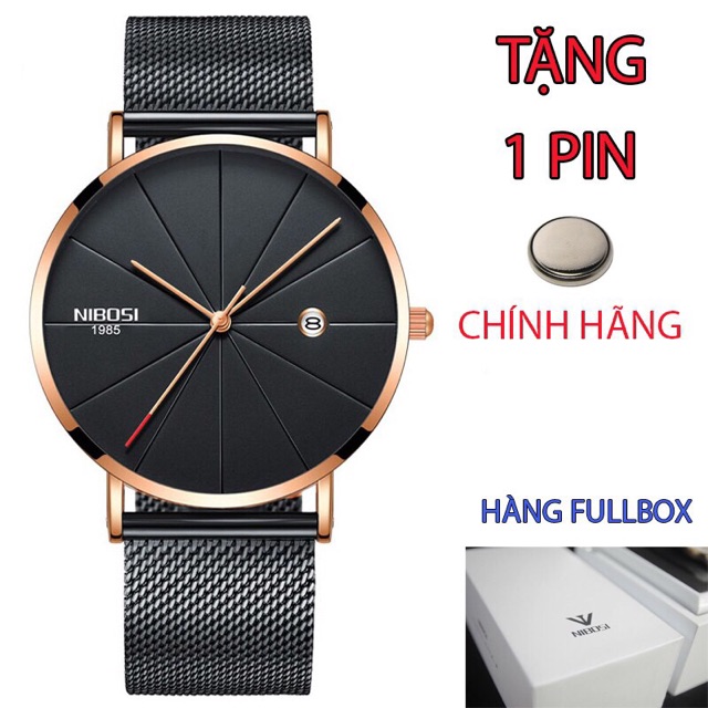 Đồng Hồ Nam Dây Lưới Thép NIBOSI 2321 Chính Hãng Fullbox