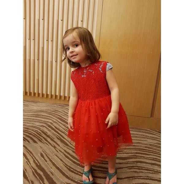 Váy đỏ dành cho bé gái 1 - 7 tuổi