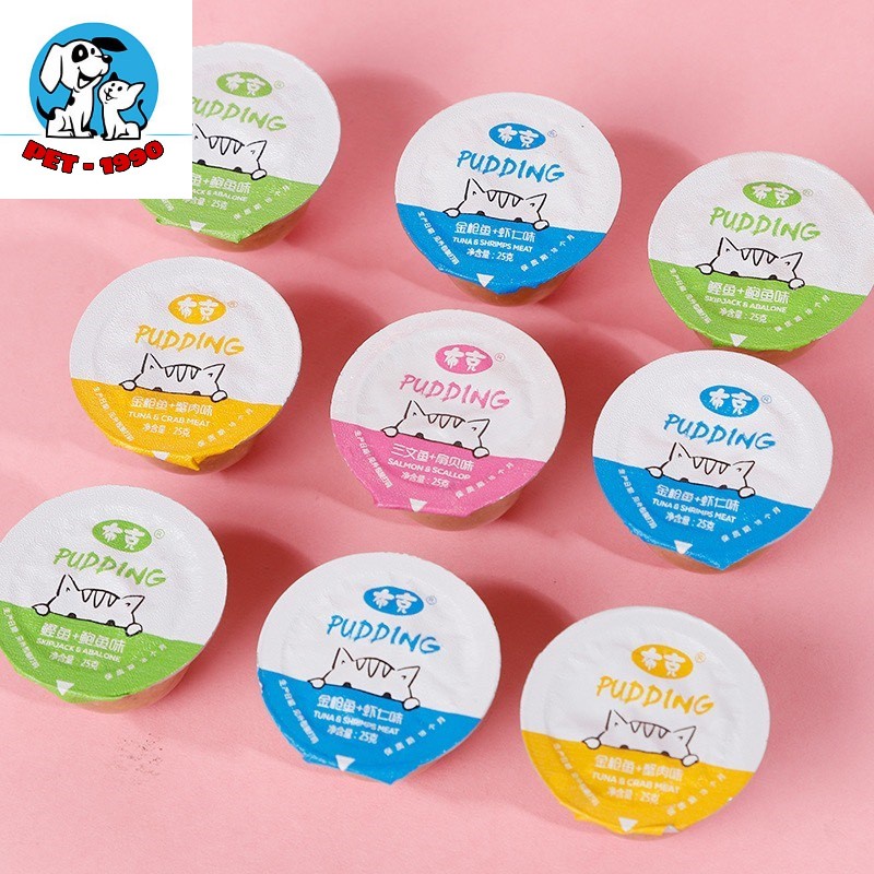 Túi 10 Pudding Thạch Vị Hải Sản - Thức Ăn Thơm Ngon Bổ Dưỡng Cho Chó Mèo