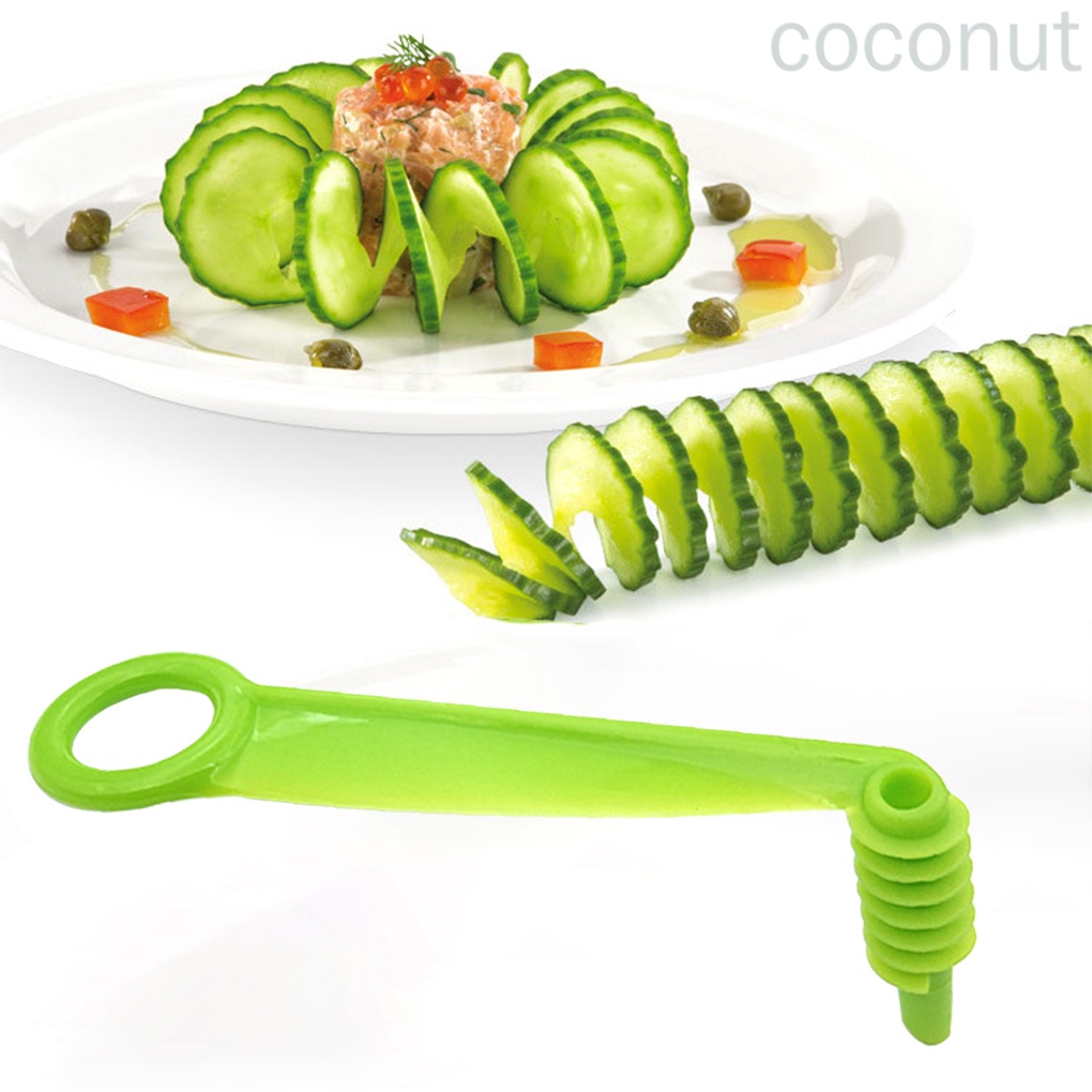 Dụng Cụ Cắt Lát Trái Cây Hình Xoắn Ốc Cầm Tay Bằng Nhựa Màu Ngẫu Nhiên