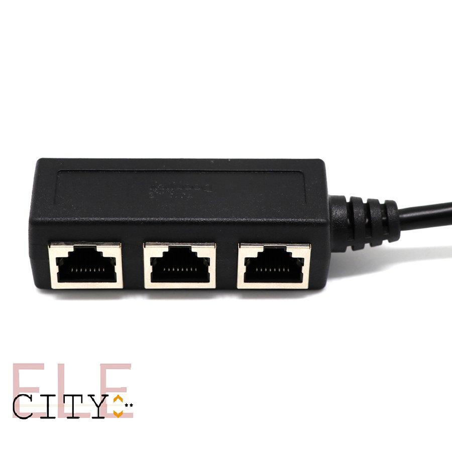 107ele Splitter Ethernet Rj45 Cable Adapter 1 Male To 2 / 3 Female Port Lan Network