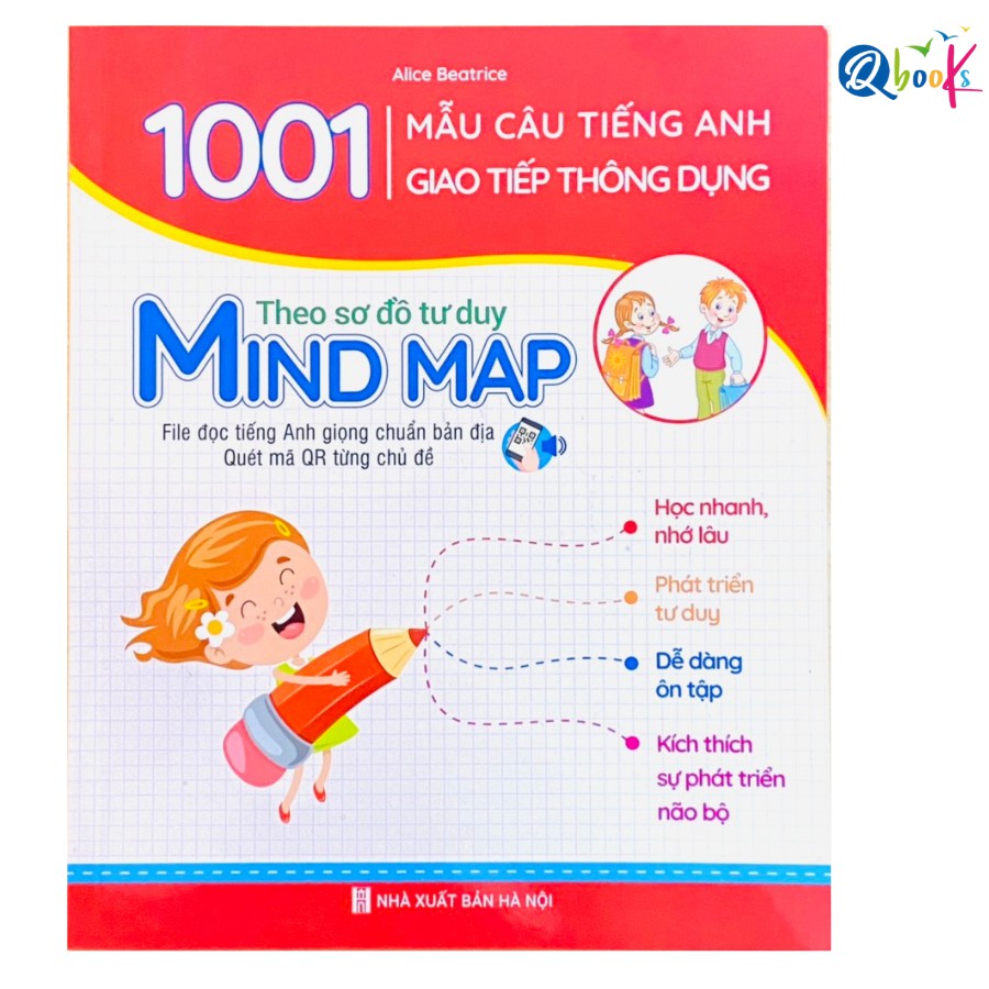 Sách - 1001 Mẫu Câu Tiếng Anh Giao Tiếp Thông Dụng - Theo Sơ Đồ Tư Duy Min Map (Dành Cho Trẻ Em) - Có File Đọc Kèm