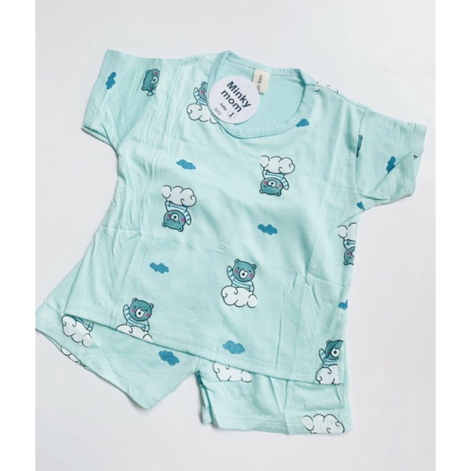 Combo bộ ngắn thun lạnh minky mom cho bé trai, bé gái