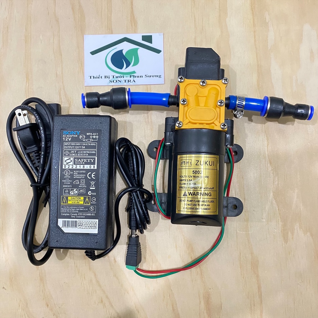 Bơm đơn mini ZUKUI - OSAKA 12V 3.5A- tự ngắt khi khóa nước-tưới rau,tăng áp máy giặt, máy nước nóng