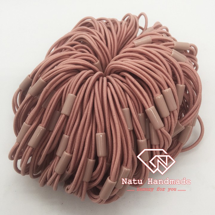 - Nguyên liệu làm hoa cài tóc handmade - Chun 3 sợi trơn - chun buộc tóc người lớn - gói 5 chiếc