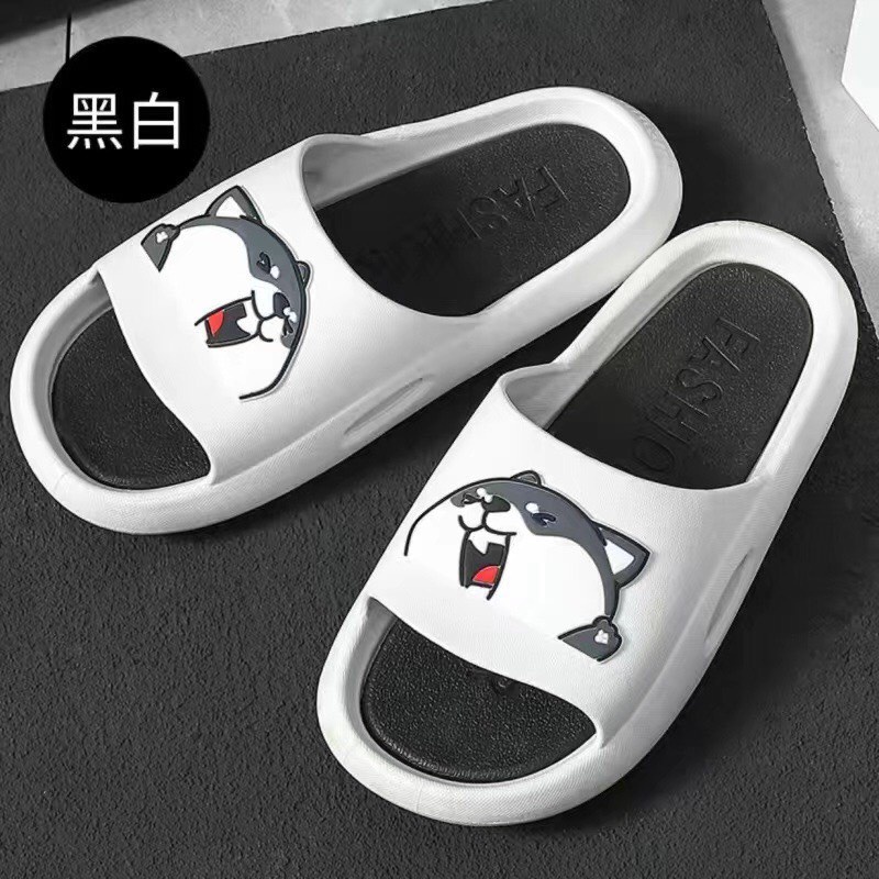Dép quai ngang nam và nữ thời trang hình chó cún dễ thương đế đúc siêu êm
