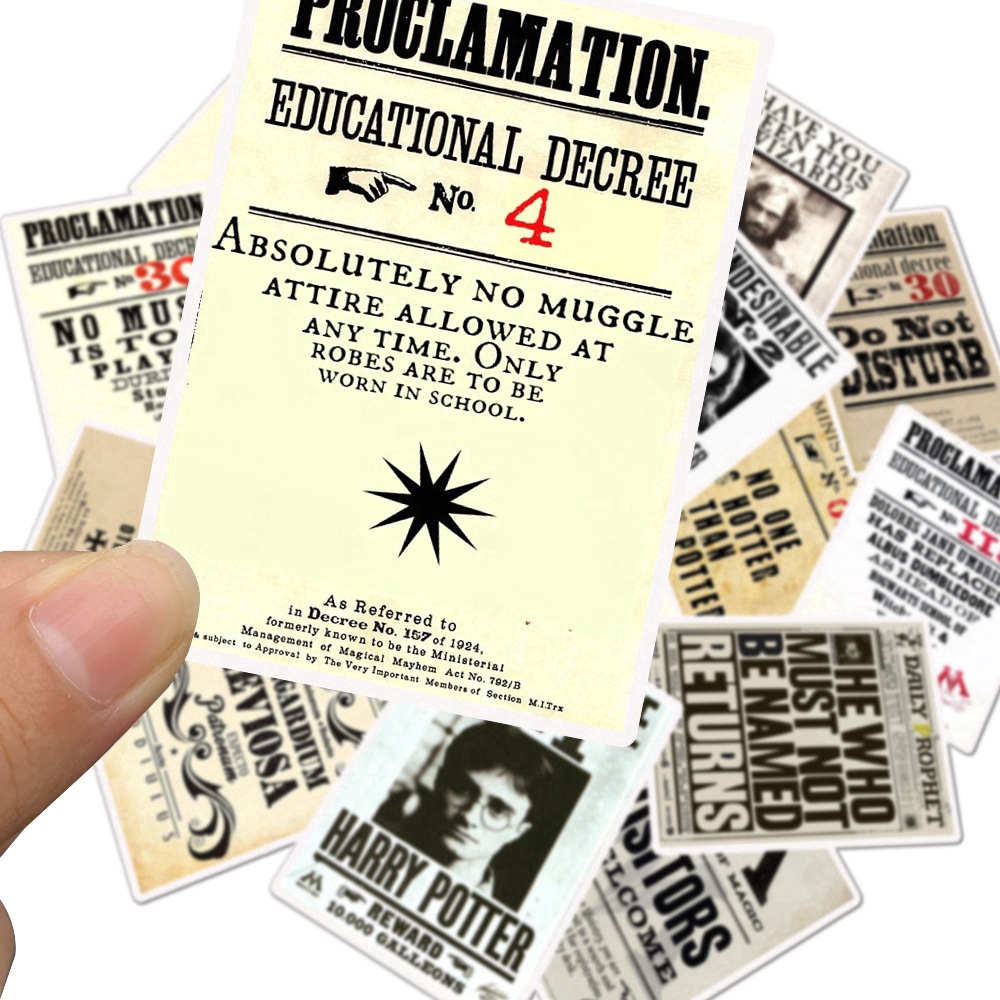 Set sticker 25 miếng dán trang trí hình logo phim Harry Potter