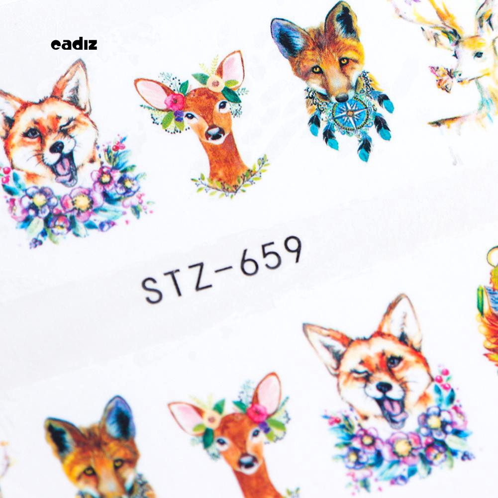 Set 15 nhãn dán nước họa tiết xinh xắn để dán móng nghệ thuật