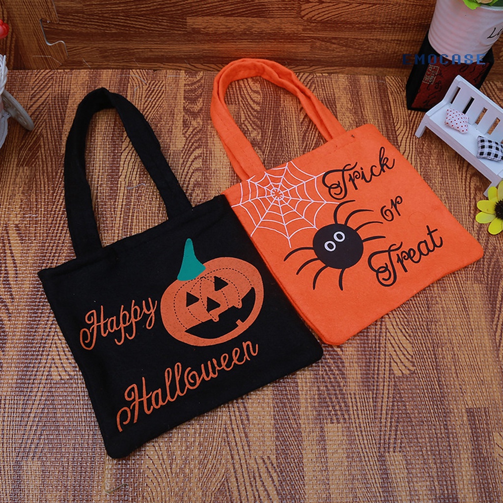 Túi Tote Bằng Vải Không Dệt Thân Thiện Với Môi Trường In Họa Tiết Hoạt Hình Halloween