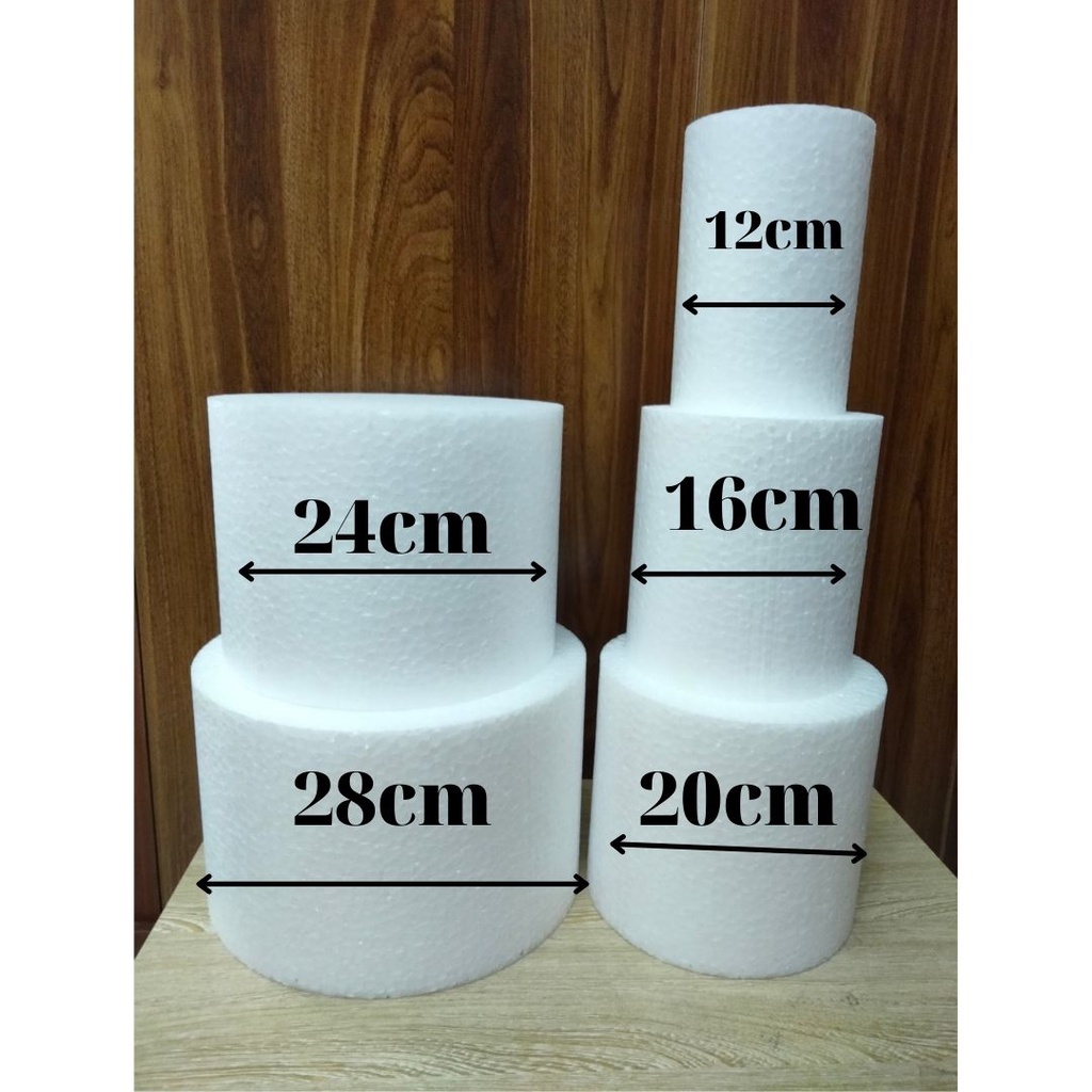 Xốp tròn luyện làm bánh kem, làm cháp ăn hỏi, chụp hình ( xốp mềm; cao 18cm)( shop nhận ship cod)✨
