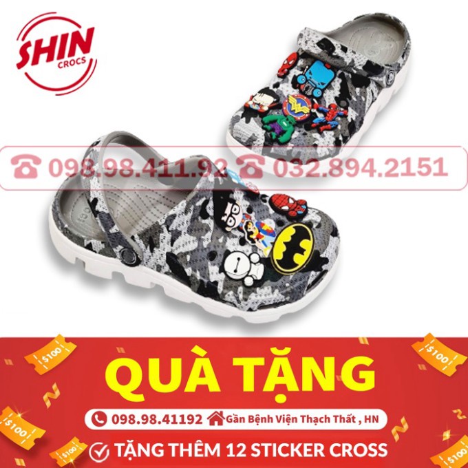 dép Cross vảy sơn màu ràn ri trắng tặng thêm 12 sticker cross