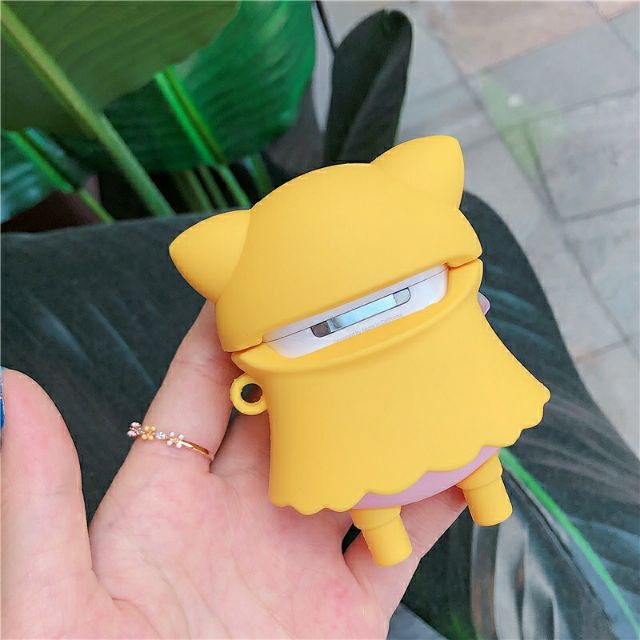 Vỏ bao Case đựng tai nghe Airpod 1, 2, i11, i12, i10 hình chú lợn hồng đi mưa