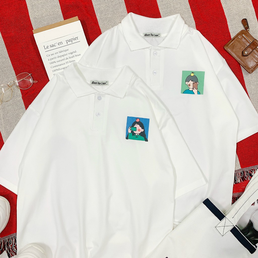 Áo thun polo tay lỡ  CHỤP HÌNH  phông Unisex nam nữ tee oversize form rộng pull Ulzzang Streetwear Hàn Quốc vải mềm