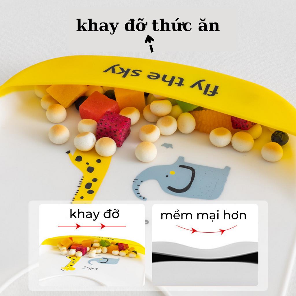 Yếm ăn dặm cho bé silicon cao cấp * GOOD BEAR* chống thấm cho bé có máng siêu mềm dẻo đủ hình