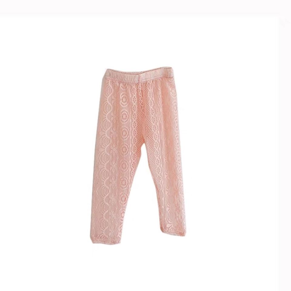 [Vận Chuyển Nhanh] Quần Legging Ôm Sát Phối Ren Mỏng Thoáng Khí Thời Trang Mùa Hè Phong Cách Hàn Quốc Dễ Phối Đồ Cho Bé Gái 5