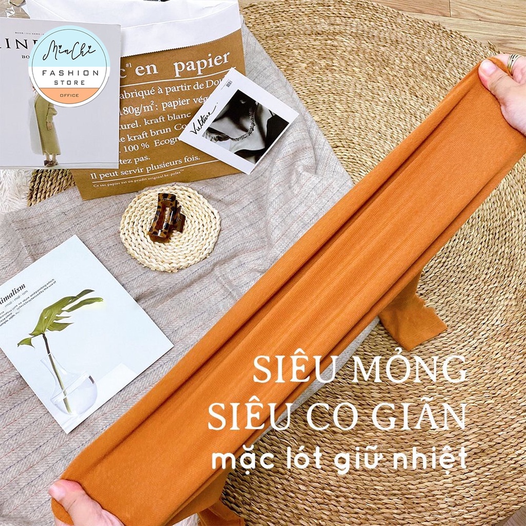Áo Thun Nữ Minchi Len Montoghi Giữ Nhiệt Dài Tay Cơ Bản Co Giãn 4 Chiều Kiểu Dáng Body