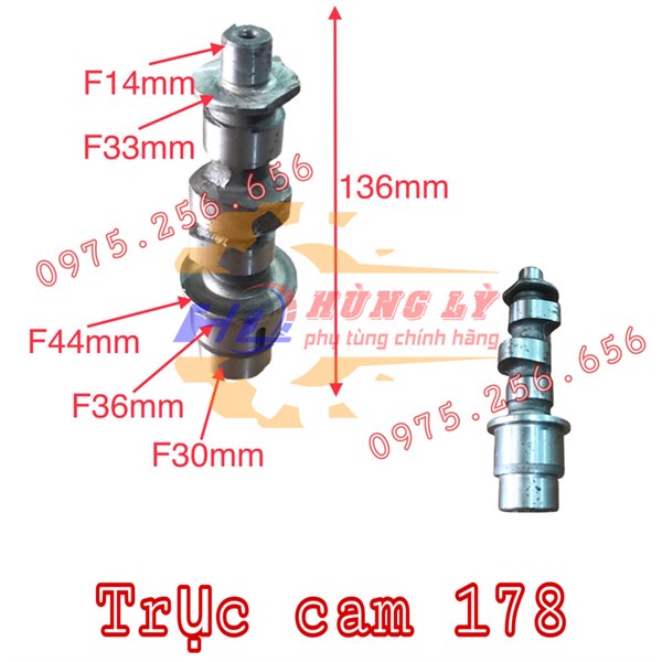 TRục Cam 178 phụ tùng máy cày 178 phụ tùng Hùng Lỳ