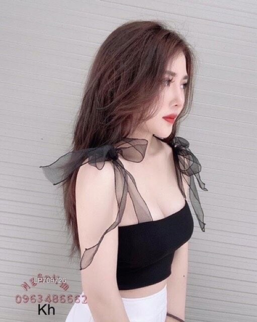 Áo ống dây voan