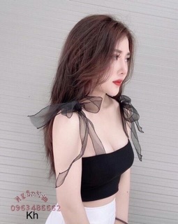 Áo ống dây voan