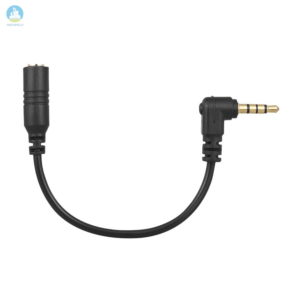 MI   Docooler EY-S04 3.5mm 3 Pole TRS Female to 4 Pole TRRS Male 90 Degree Right Angled Microphone Adapter Cable Audio Stereo Mic Converter for iPad    Smartphone