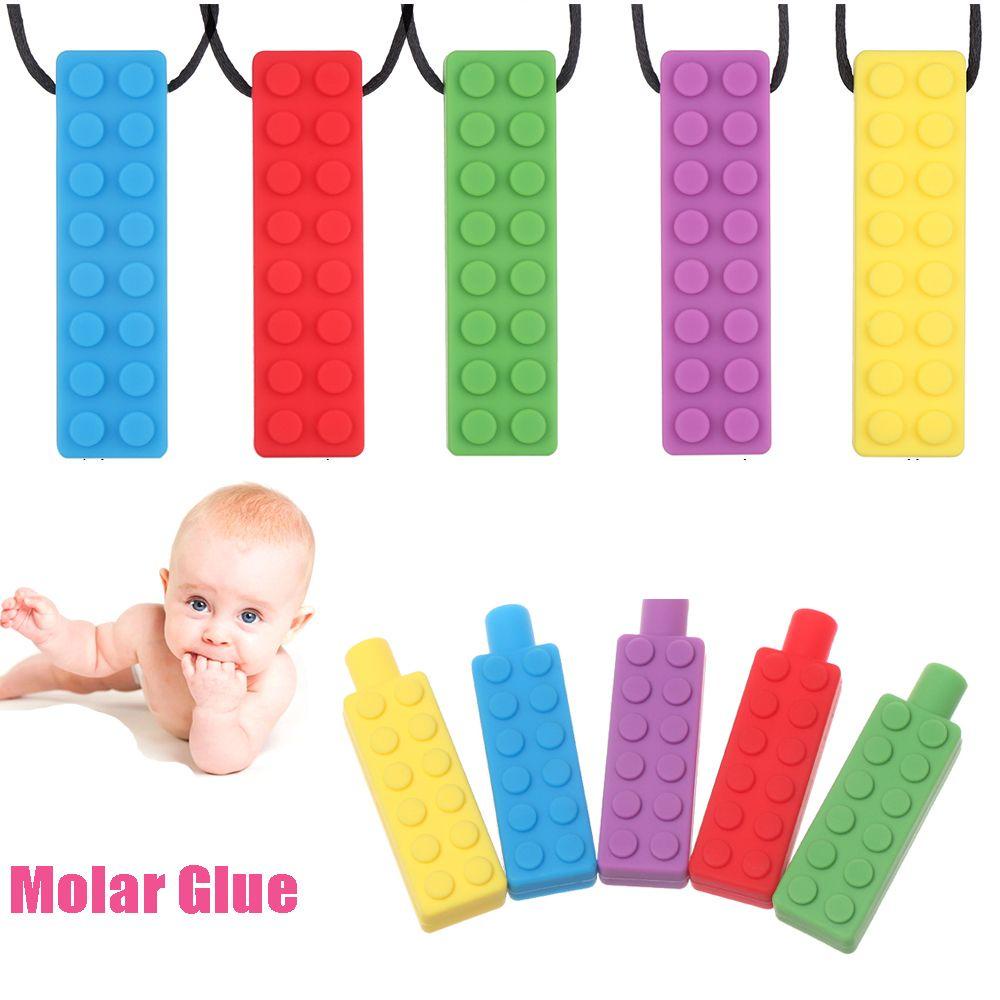 NIUYOU Đồ Chơi Gặm Nướu Hình Khối Bút Chì Bằng Silicone Dành Cho Trẻ Em