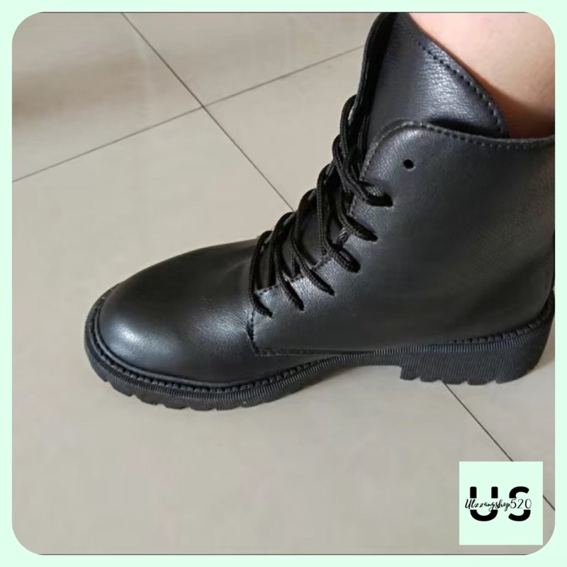 Boot đen buộc dây kéo khoá Ulzzangshop520