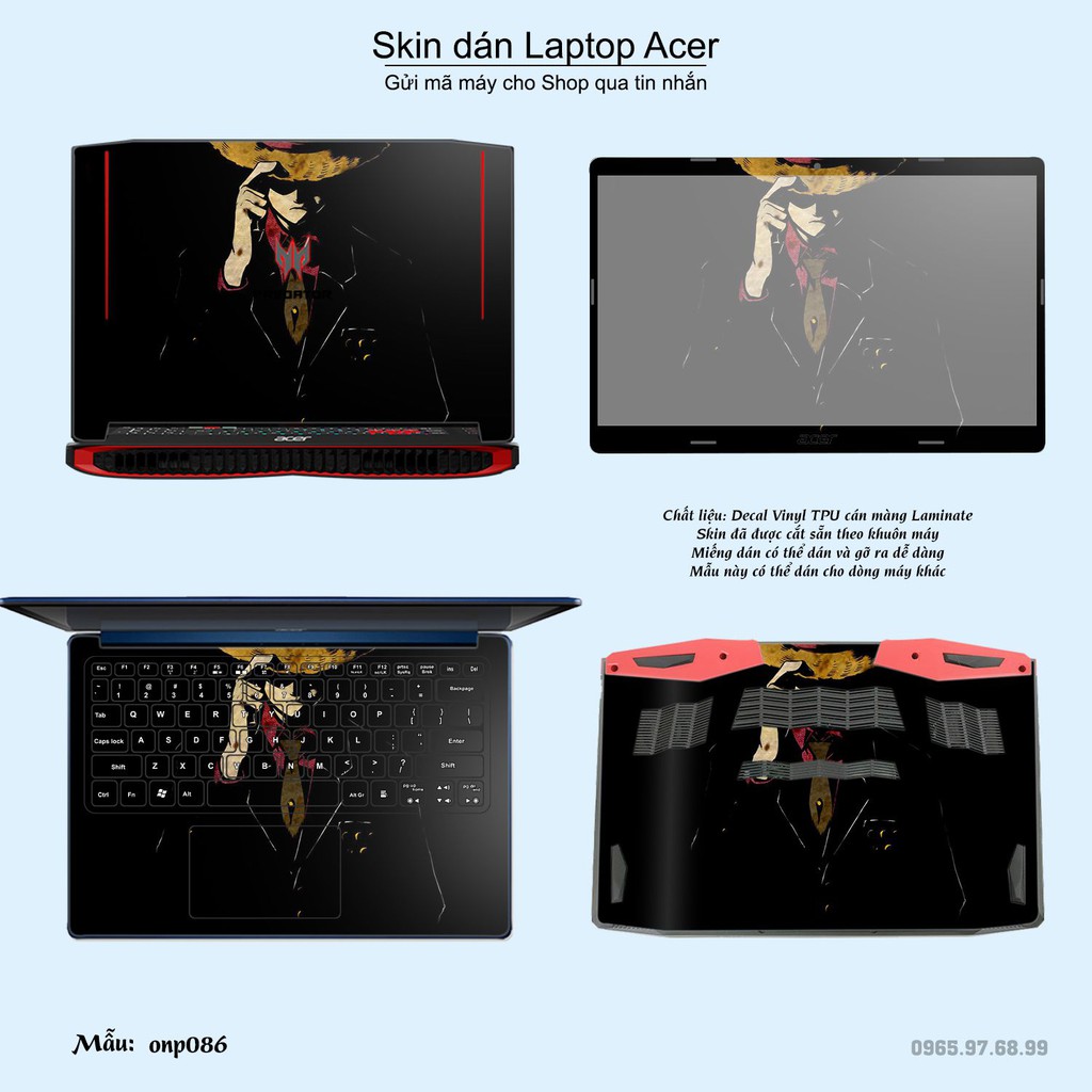 Skin dán Laptop Acer in hình One Piece nhiều mẫu 7 (inbox mã máy cho Shop)