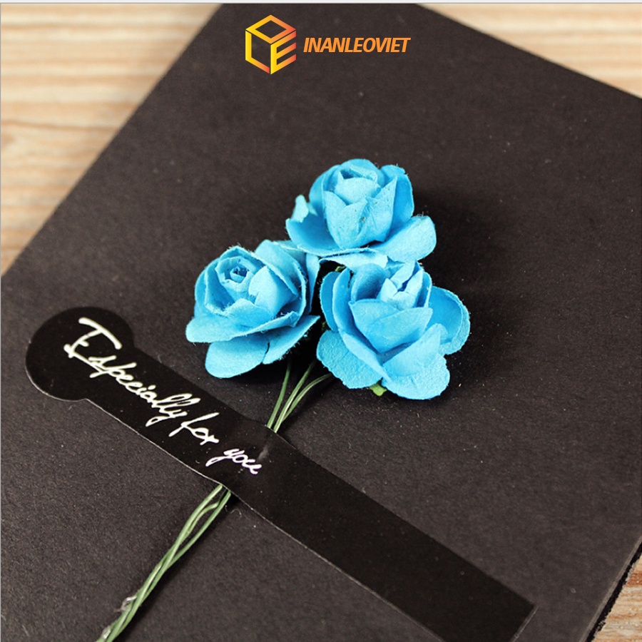 Thiệp Chúc Mừng Sinh Nhật / Lễ Hội / Giáng Sinh Đính Hoa Khô Kiểu Vintage gấp đôi kích thước 9.5x14.5cm