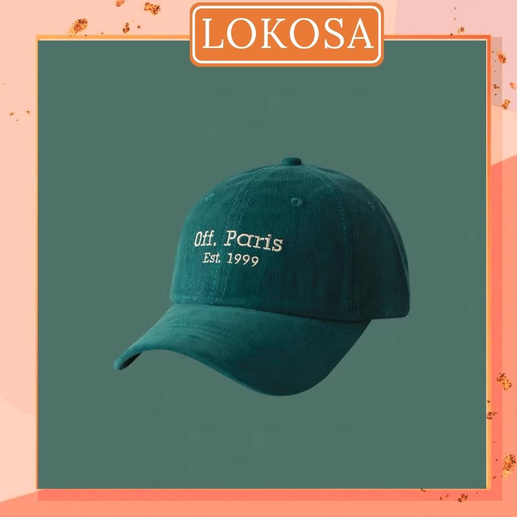 Mũ Lưỡi Trai LOKOSA Nón Kết Thêu Chữ Off Paris Phong Cách Ulzzang form Unisex Nam Nữ NO006