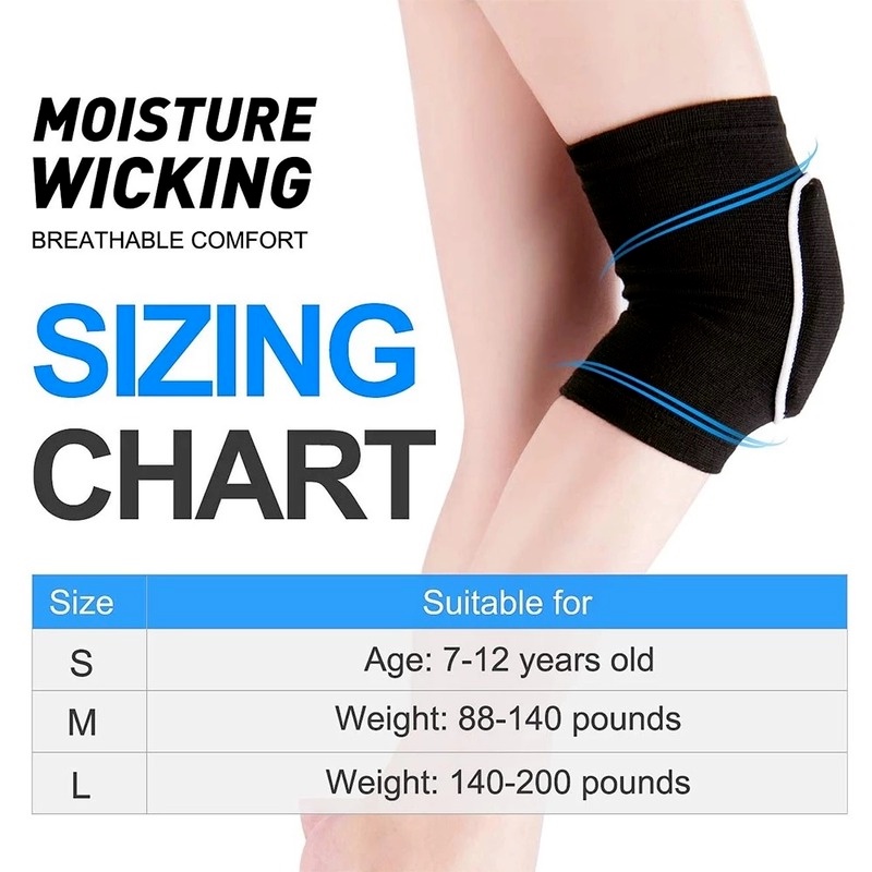 1 Cặp Đệm Đầu Gối Bằng Xốp Co Giãn Hỗ Trợ Đầu Gối Khi Chơi Thể Thao/Nhảy Múa