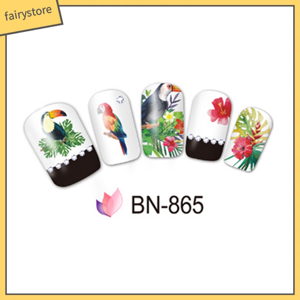 [Hàng mới về] Nhãn dán trang trí móng tay họa tiết nhiều màu sắc