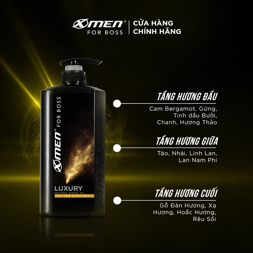Combo Dầu gội nước hoa 650g + Sữa tắm nước hoa 650g X-Men for Boss Luxury