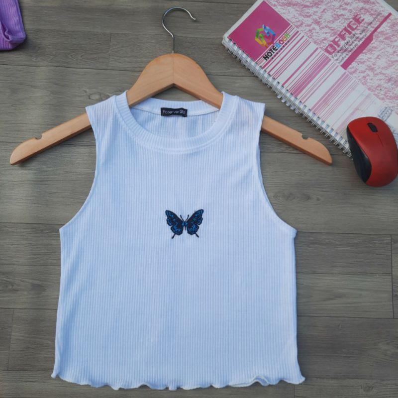 Áo CRT BA LỖ THÊU BƯỚM THUN GÂN CT-BLB