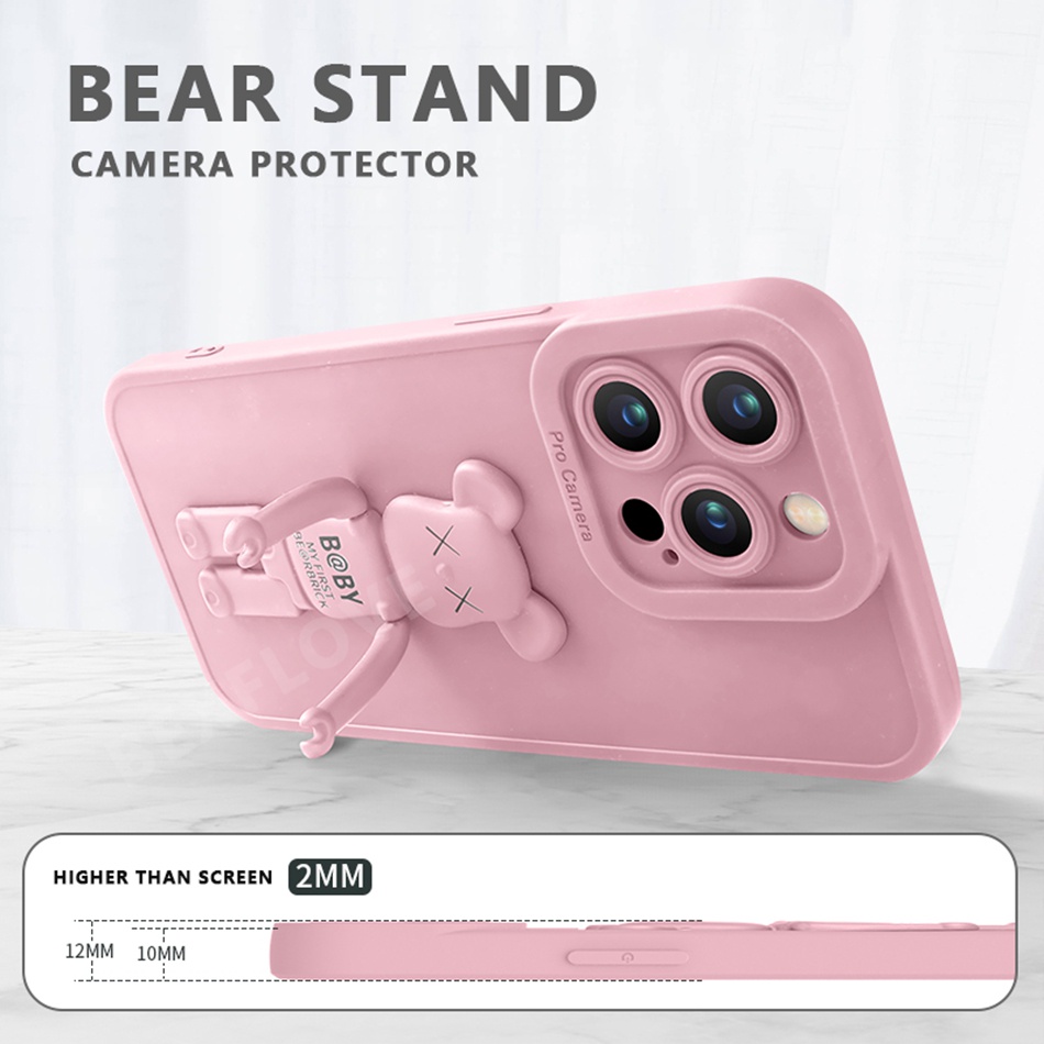 Ốp Điện Thoại Silicon Mềm Có Giá Đỡ Hình Vuông Cho iPhone 13 12 11 Pro MAX X XR XS MAX 7 8 Plus SE 2020 2022