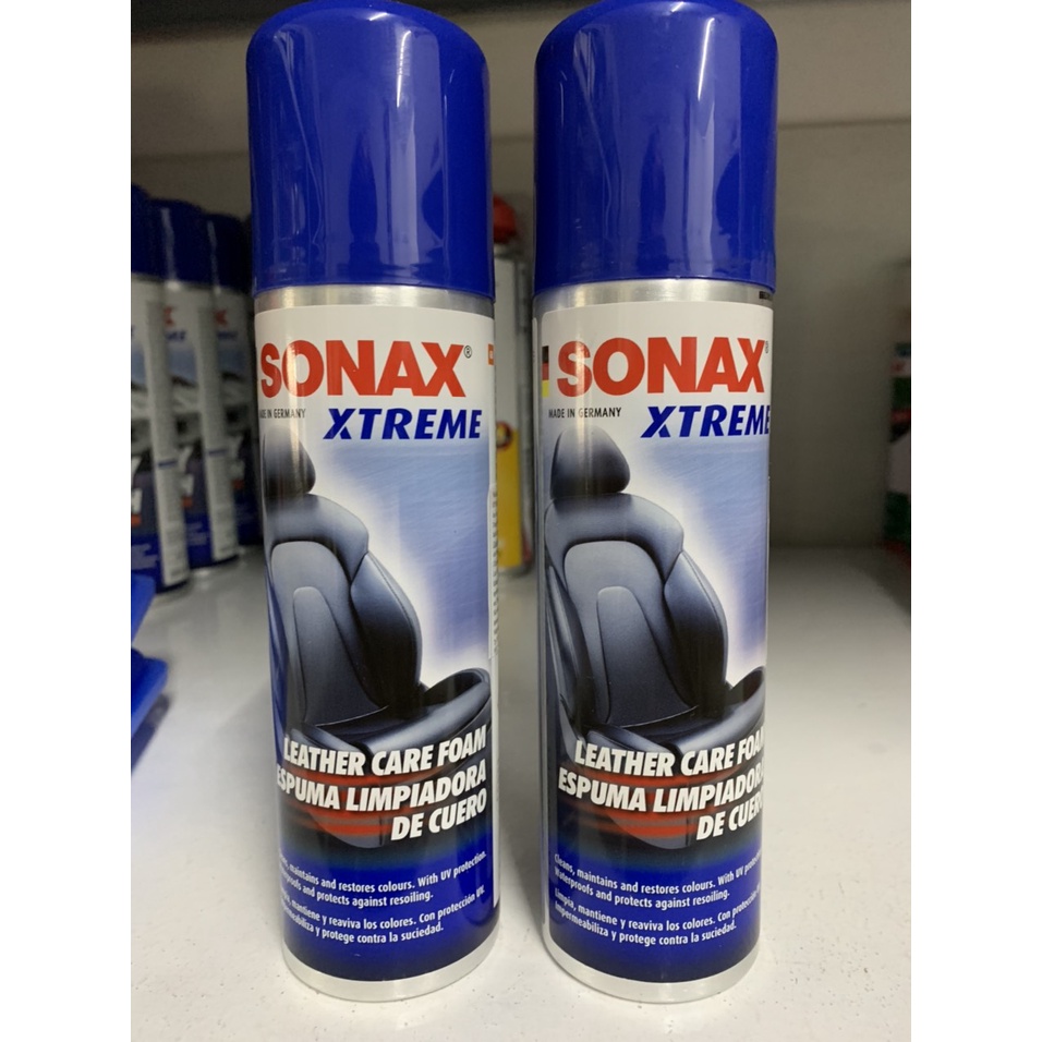 Bọt Làm Sạch Bảo Dưỡng Ghế Da Xe Ô tô Cao Cấp SONAX Xtreme Leather care foam 289100 250ml - Làm mới màu da và làm mềm da